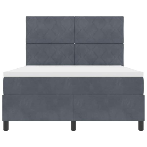 Boxspringbett mit Matratze Dunkelgrau 140x190 cm Samt