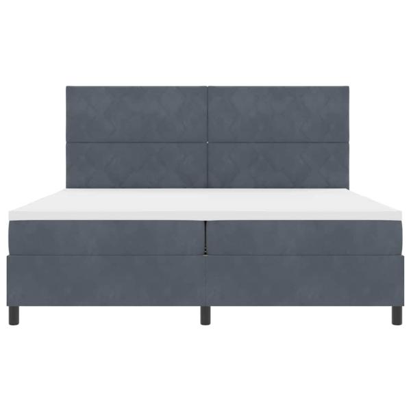 Boxspringbett mit Matratze Dunkelgrau 200x200 cm Samt