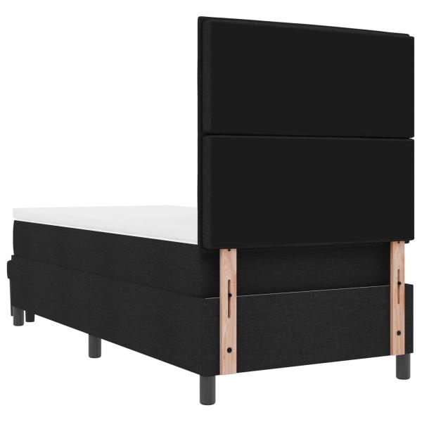 Boxspringbett mit Matratze & Bank Schwarz 80x200 cm Stoff