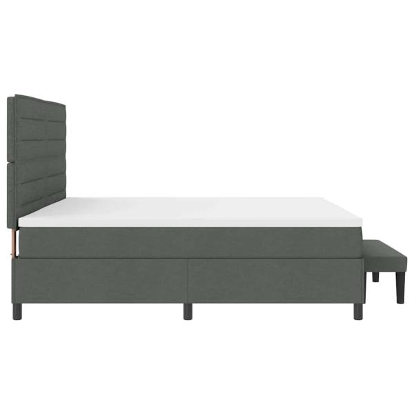 Boxspringbett mit Matratze & Bank Dunkelgrau 200x200 cm Stoff