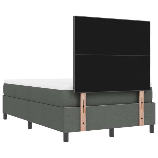 Boxspringbett mit Matratze & Bank Dunkelgrau 120x200 cm Stoff