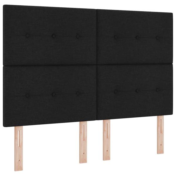Boxspringbett mit Kopfteil Schwarz 160 x 200 cm Stoff