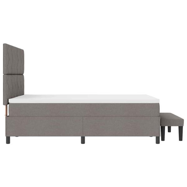 Boxspringbett mit Matratze & Bank Taupe 160x200 cm Stoff