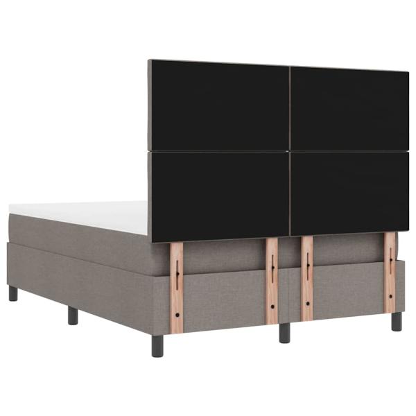 Boxspringbett mit Matratze & Bank Taupe 160x200 cm Stoff
