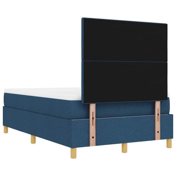Boxspringbett mit Matratze und Bank Blau 120x200 cm Stoff
