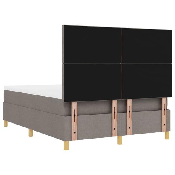 Boxspringbett mit Matratze & Bank Taupe 160x200 cm Stoff