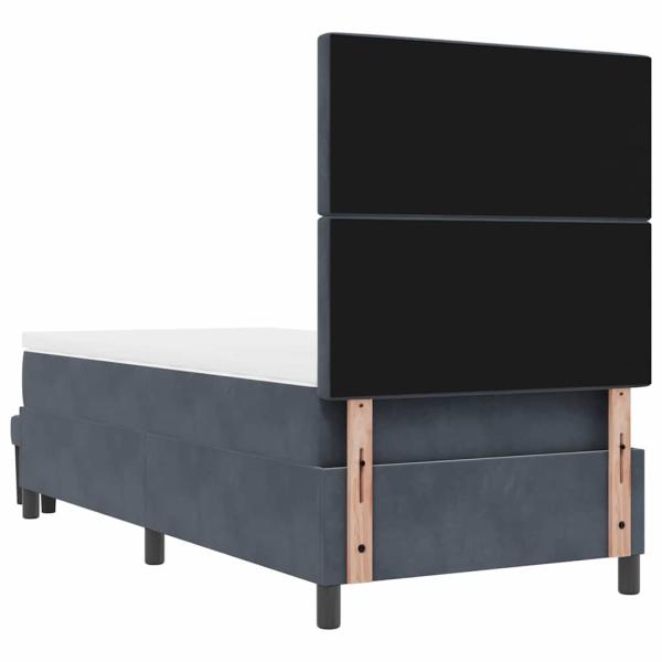 Boxspringbett mit Matratze & Bank Dunkelgrau 100x200 cm Samt