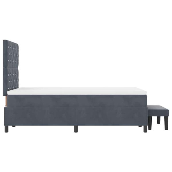 Boxspringbett mit Matratze & Bank Dunkelgrau 120x200 cm Samt