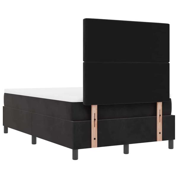 Boxspringbett mit Matratze & Bank Schwarz 120x200 cm Samt