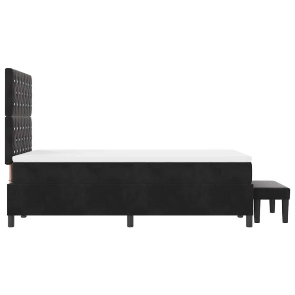 Boxspringbett mit Matratze & Bank Schwarz 120x200 cm Samt
