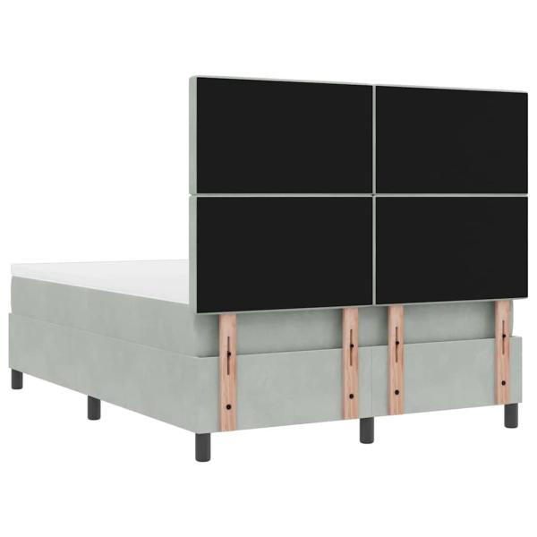 Boxspringbett mit Matratze & Bank Hellgrau 140x190 cm Samt