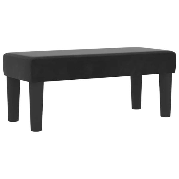 Boxspringbett mit Matratze und Bank Schwarz 100x200 cm Velours