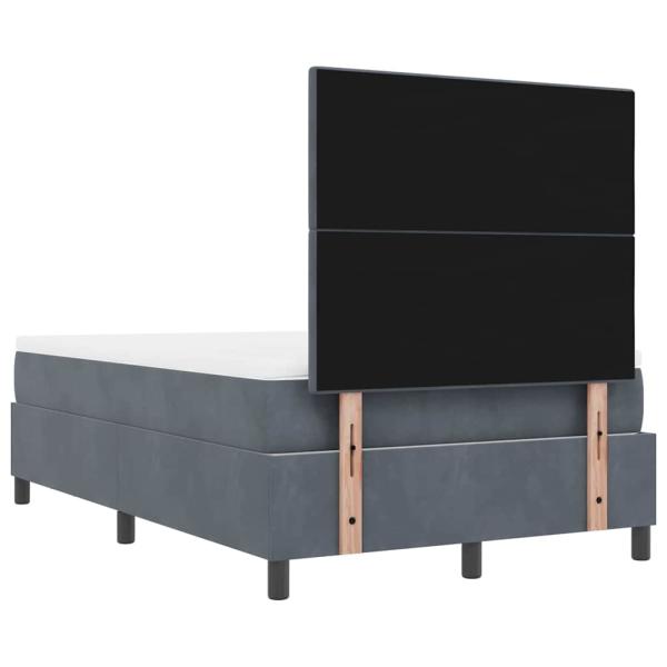 Boxspringbett mit Matratze & Bank Dunkelgrau 120x200 cm Samt
