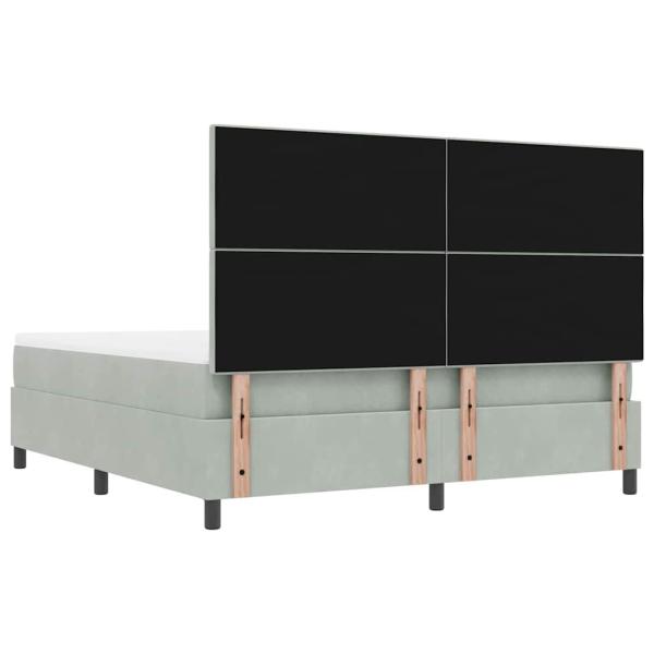 Boxspringbett mit Matratze & Bank Hellgrau 180x200 cm Samt