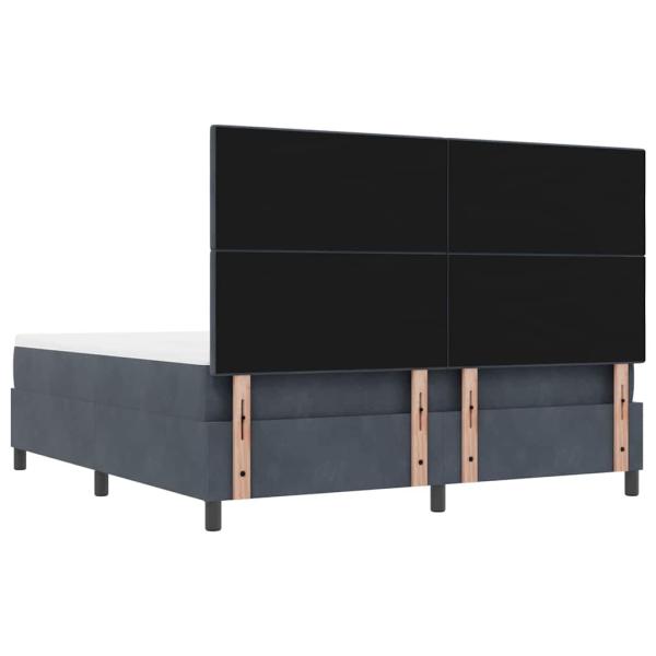Boxspringbett mit Matratze und Bank Dunkelgrau 180x200 cm Samt