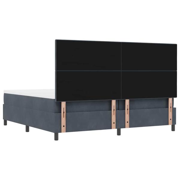 Boxspringbett mit Matratze & Bank Dunkelgrau 200x200 cm Samt