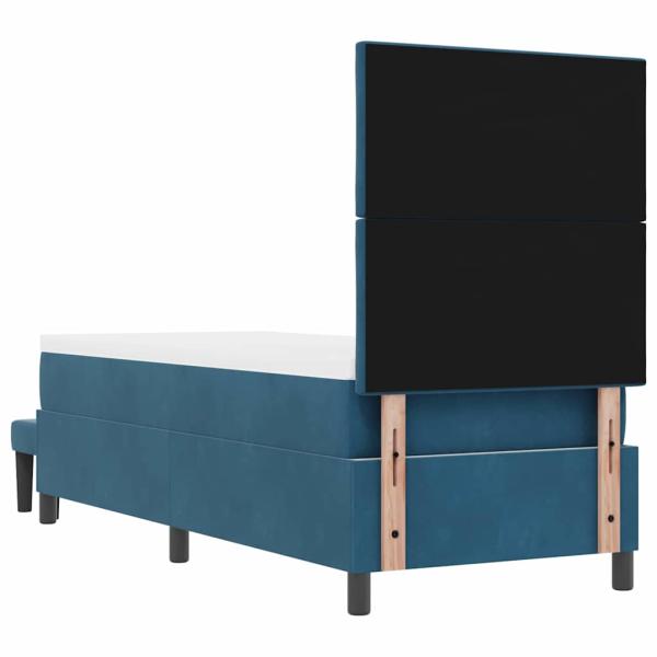 Boxspringbett mit Matratze & Bank Dunkelblau 80x200 cm Samt