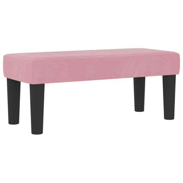 Rosa Boxspringbett mit Matratze & Bank 90x190 cm Samt