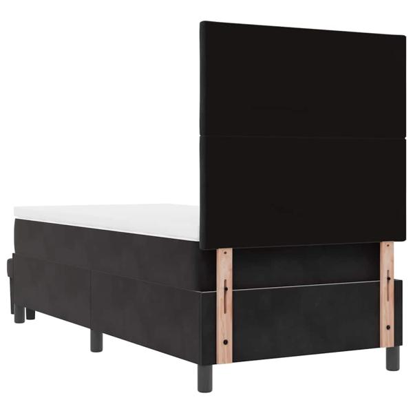 Boxspringbett mit Matratze & Bank Schwarz 100x200 cm Samt