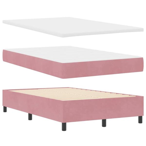 Boxspringbett mit Matratze & Bank Rosa 120x200 cm Samt