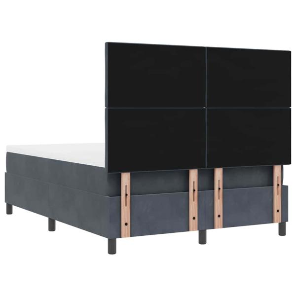 Boxspringbett mit Matratze & Bank Dunkelgrau 140x200 cm Samt