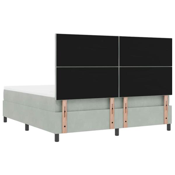 Boxspringbett mit Matratze & Bank Hellgrau 180x200 cm Samt