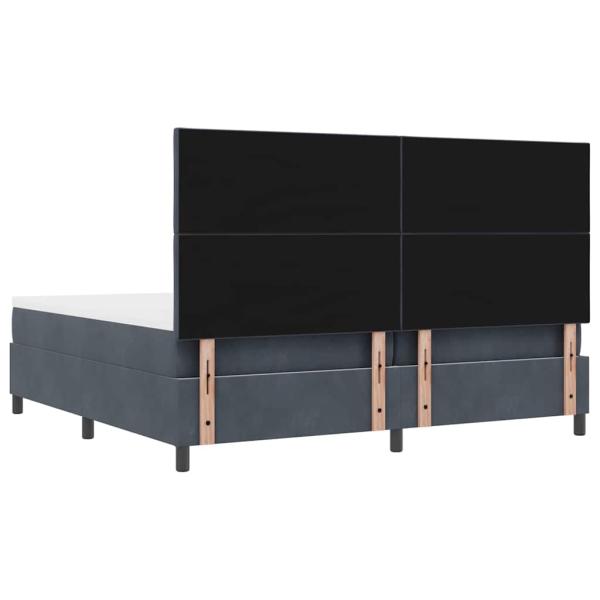 Boxspringbett mit Matratze & Bank Dunkelgrau 200x200 cm Samt