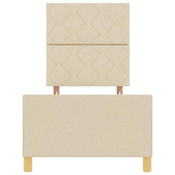 Bettgestell Creme 80x200 cm aus Stoff