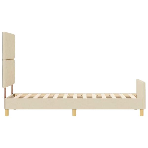 Bettgestell Creme 80x200 cm aus Stoff