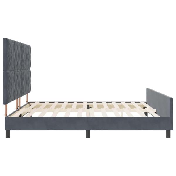 Dunkelgraues Samtbettgestell 200x200 cm