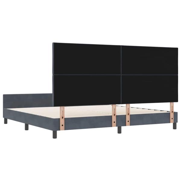 Dunkelgraues Samtbettgestell 200x200 cm