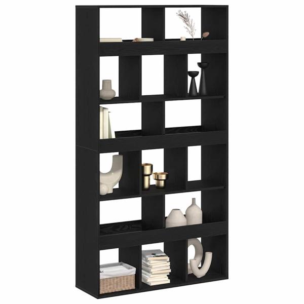 Raumteiler 2 Stück Schwarz Eiche 100x33x187,5 cm Holzwerkstoff