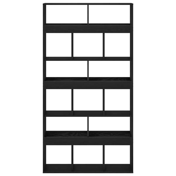 Raumteiler 2 Stück Schwarz Eiche 100x33x187,5 cm Holzwerkstoff