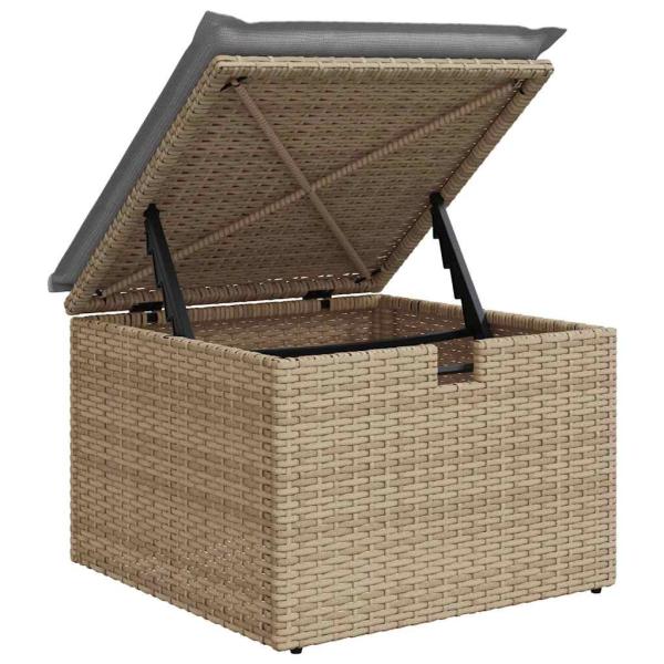 6-teiliges Garten-Sofaset mit Kissen Beige Poly-Rattan