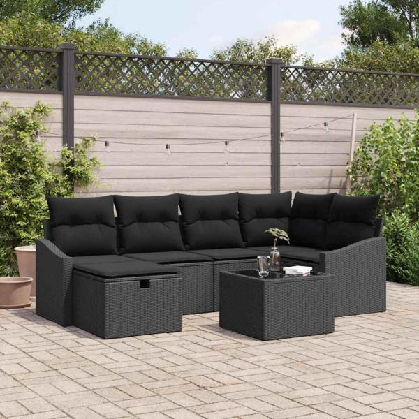 ARDEBO.de - Sofa Set 7 Stk. Poly-Rattan