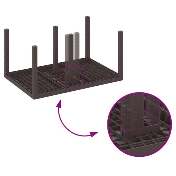 5-teiliges Garten Esszimmer Set mit Kissen Braun Poly Rattan