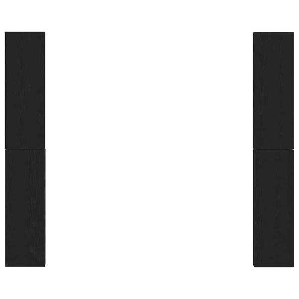 4-teiliges TV-Schranksystem Schwarz Eiche 30.5x30x90 cm Holzwerkstoff, Wandmontierte TV-Schränke - 2 Stück Schwarz Eiche, 30.5x30x90 cm, aus Holzwerkstoff