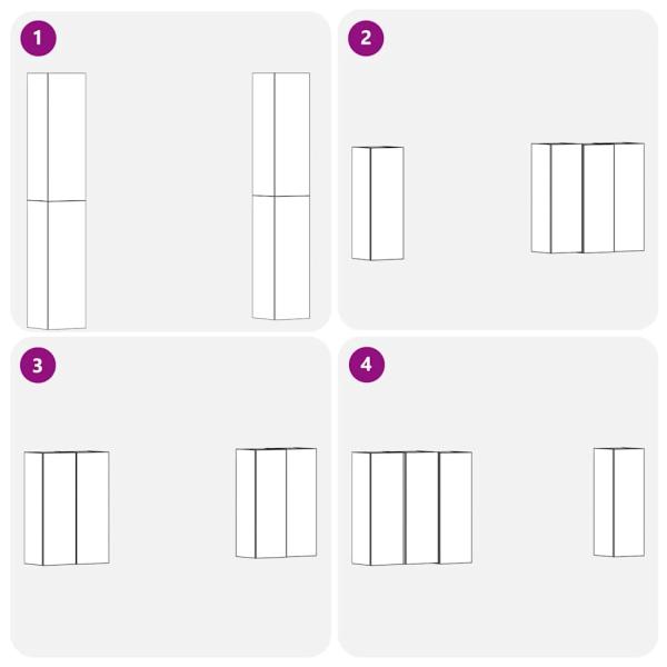 4-teiliges TV-Schranksystem Schwarz Eiche 30.5x30x90 cm Holzwerkstoff, Wandmontierte TV-Schränke - 2 Stück Schwarz Eiche, 30.5x30x90 cm, aus Holzwerkstoff