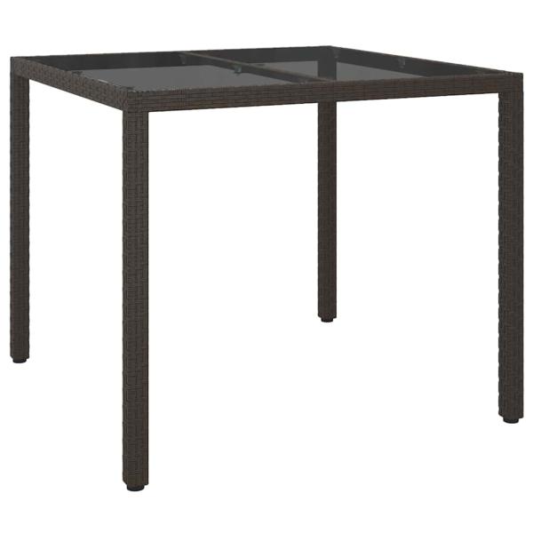 Gartentisch Braun 90x90x75 cm Poly-Rattan