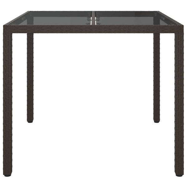 Gartentisch Braun 90x90x75 cm Poly-Rattan