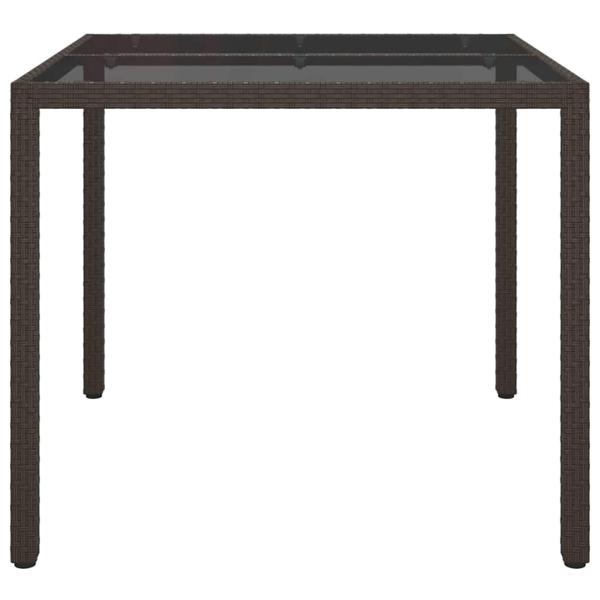 Gartentisch Braun 90x90x75 cm Poly-Rattan