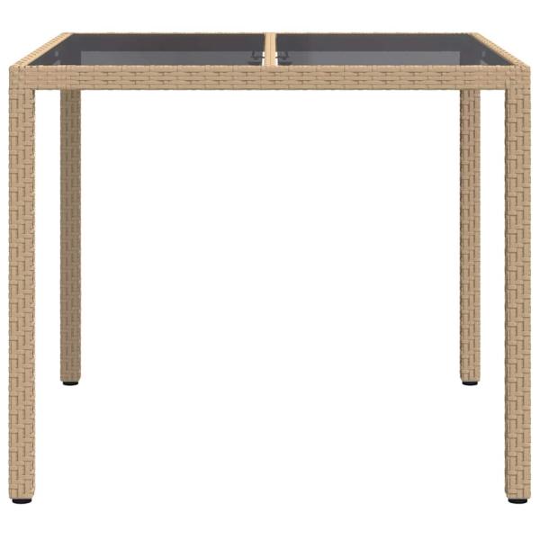 Gartentisch Beige 90x90x75 cm Poly-Rattan