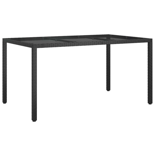 Gartentisch Schwarz 150x90x75 cm Poly-Rattan
