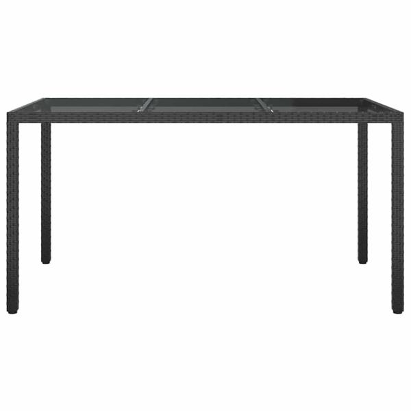 Gartentisch Schwarz 150x90x75 cm Poly-Rattan