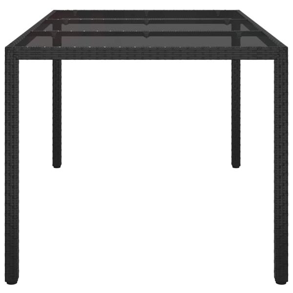 Gartentisch Schwarz 150x90x75 cm Poly-Rattan