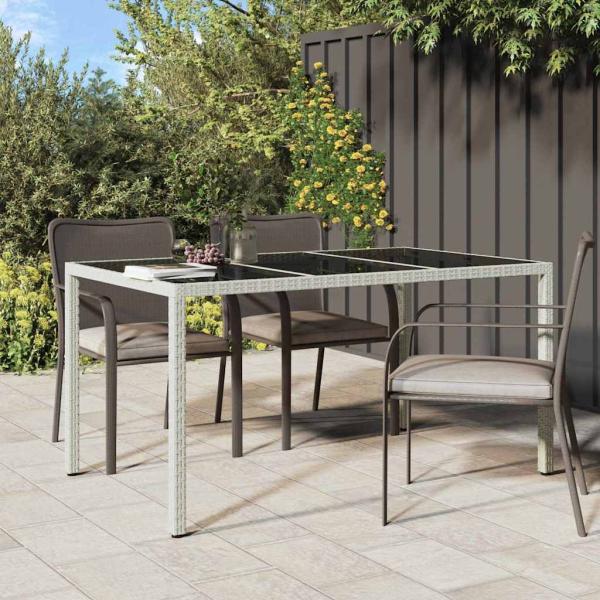 ARDEBO.de - Gartentisch Weiß 150x90x75 cm Poly-Rattan