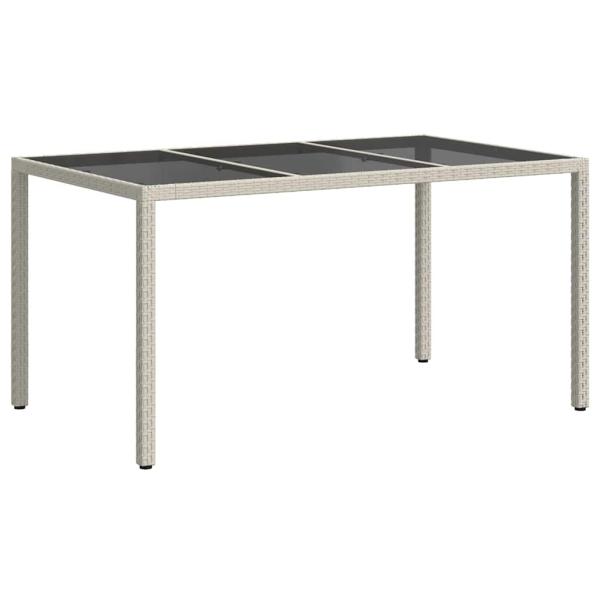 Gartentisch Weiß 150 x 90 x 75 cm Poly-Rattan