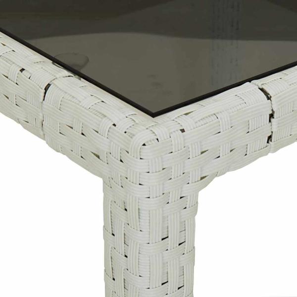 Gartentisch Weiß 150 x 90 x 75 cm Poly-Rattan