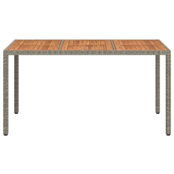 Gartentisch Grau 150x90x75 cm Poly-Rattan