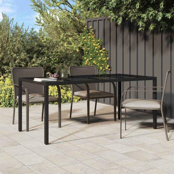 ARDEBO.de - Gartentisch Schwarz 190x90x75 cm Poly-Rattan